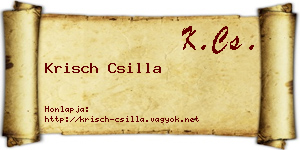Krisch Csilla névjegykártya